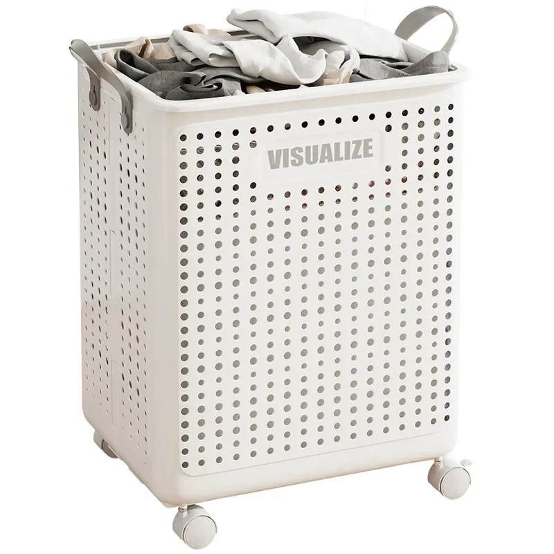 Extra Large Wheeled Folding Laundry Basket Folding Dirty Clothes Basket with Wheels Movable Laundry Hamper Storage Baskets view 5