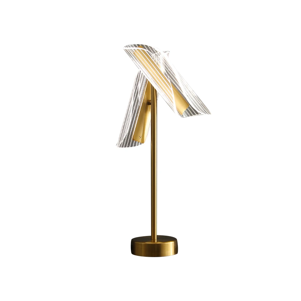 

Luxury modern bedroom living room indoor Wrought iron Acrylic shade led table lamp