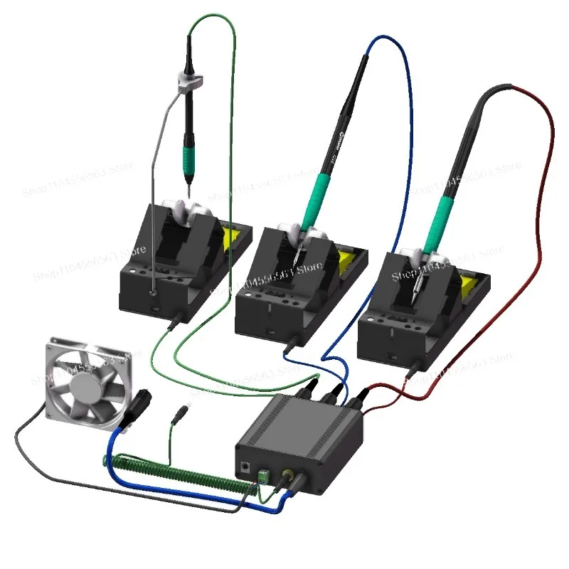 Soldering station 3-channel switcher with multi-channel expansion dual-station and three-station setup