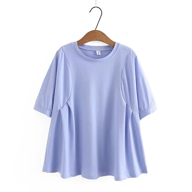 New 2025 Ladies Spring Summer Plus Size Tops For Women Large Size Short Sleeve O-neck Blouse T-shirt 3XL 4XL 5XL 6XL