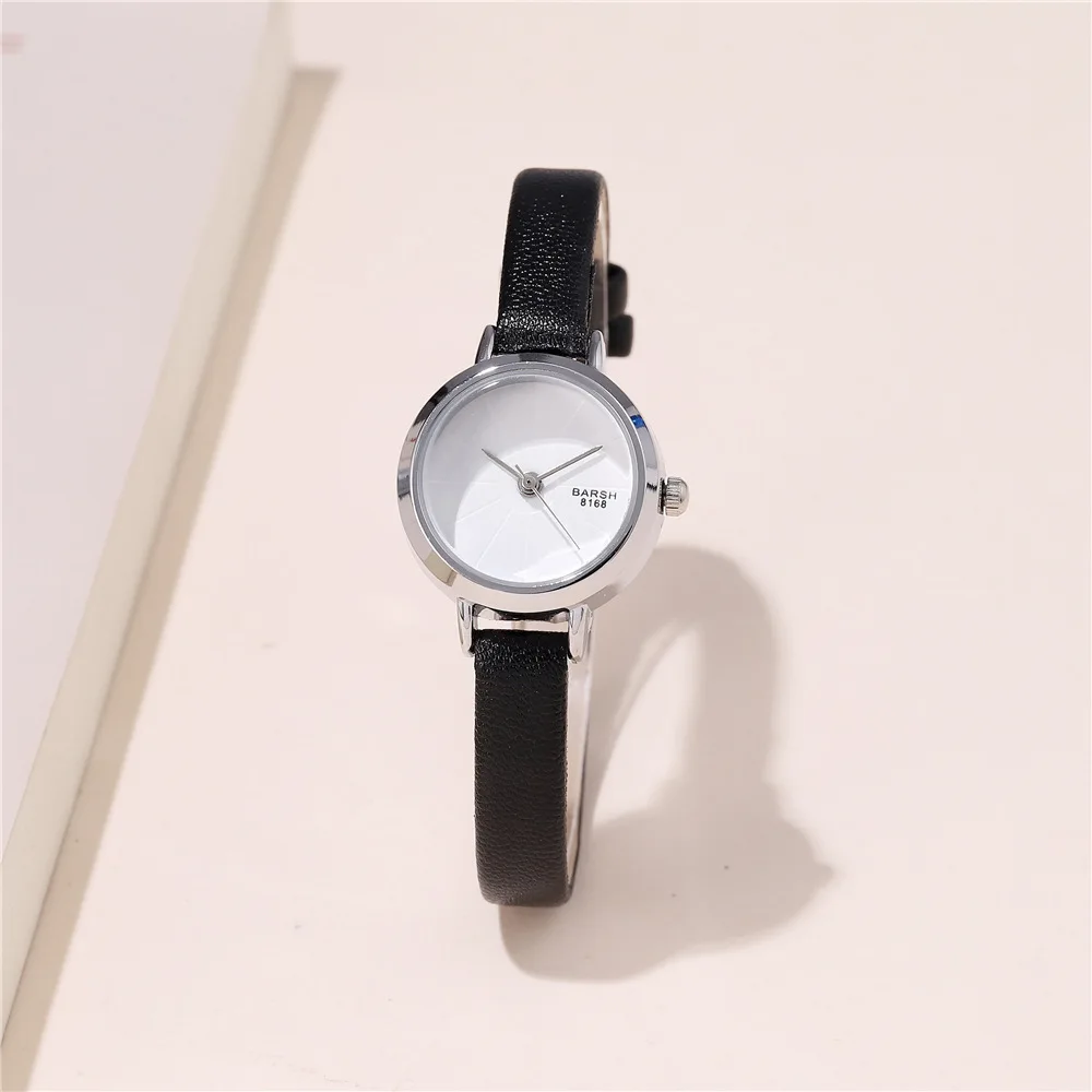 fashion simple small dial women ladies PU leather quartz casual watch