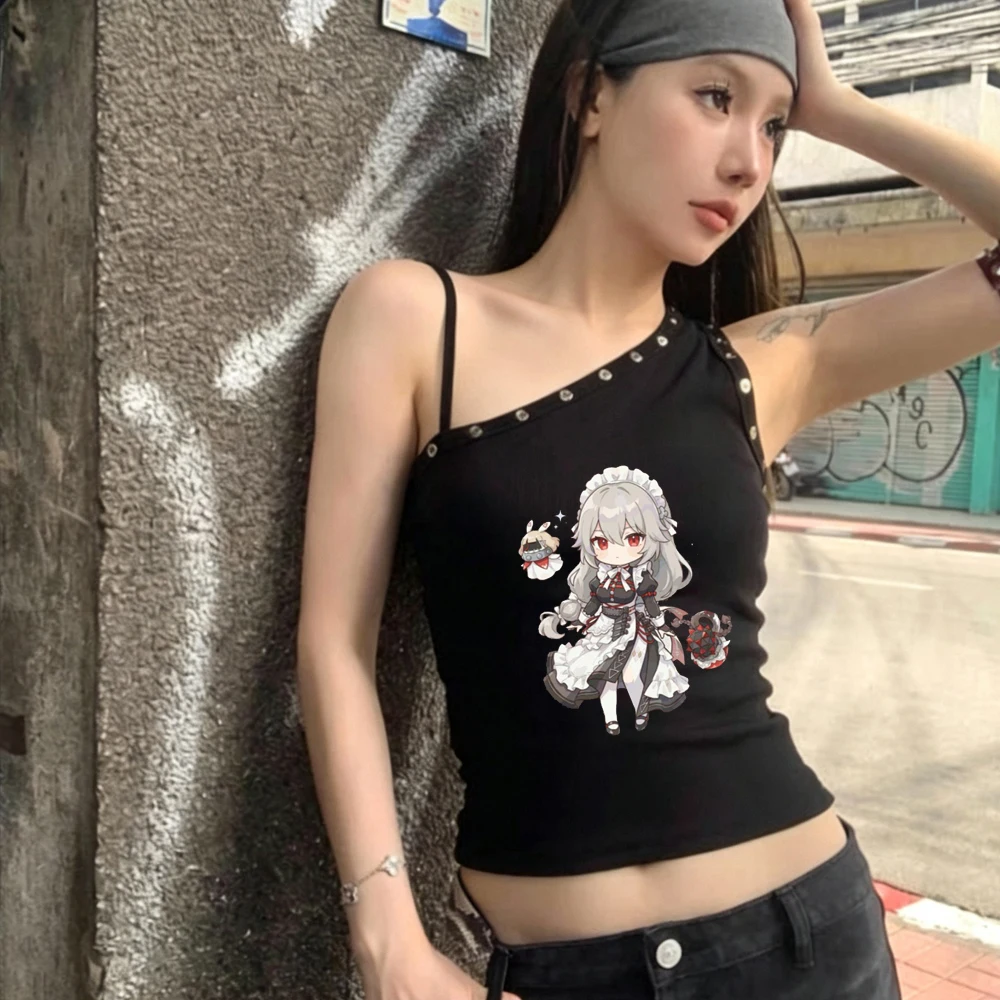 Zenless Zone Zero cropped top ladies alternative  manga vintage baddie top tees alternative  japanese cutecore 2000s party