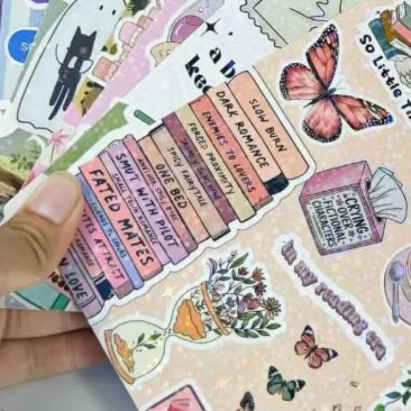 Cartoon Bow Decorative Insert Paper Cards For Transparent Tablet Case Reader Cover Decor