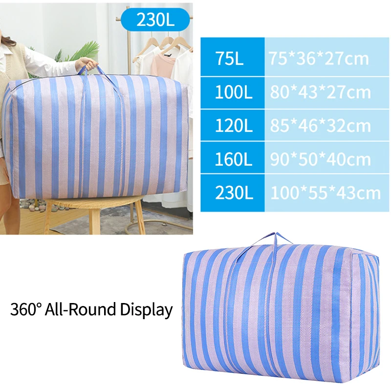 Waterproof Storage Bags Wardrobe King Size Quilt Pillow Snakeskin Woven Bag Storage Bag Bedding Blanket Travel Bag Sac De Voyage