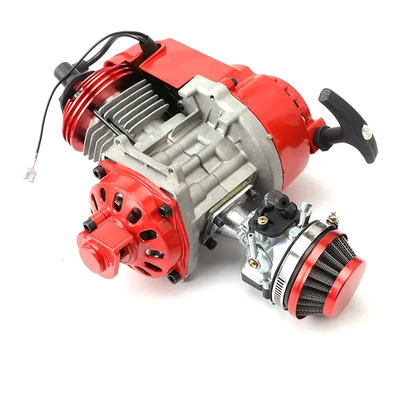 Mini Motorcycle Modification 47/49CC Pull Start Engine Motor Gearbox Engine Air Filter Suitable for Mini Pocket Dirt Bike Kart