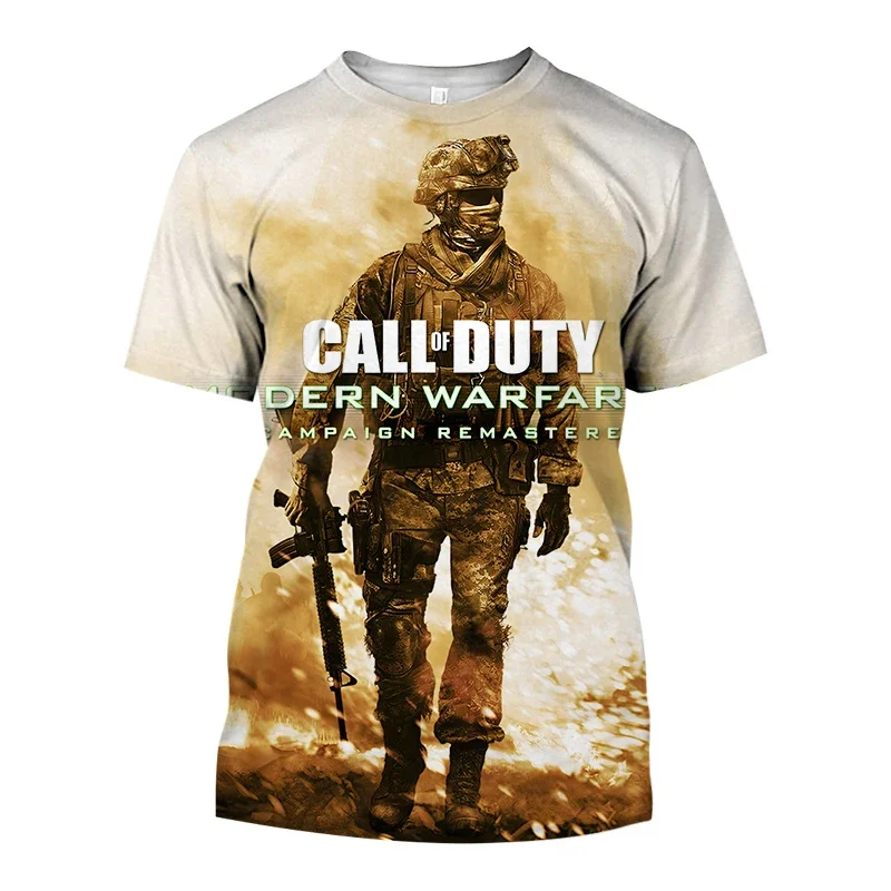 Call Of Duty Shooting Game T Shirt For Men Fashion Casual Crew Neck Retro Short Sleeve Summer Hip Hop Harajuku Oversized Tee