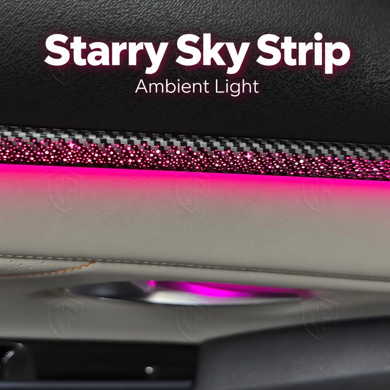 Car Ambient Light Kit Universal RGB LED Starry Sky Acrylic Trim Strip APP Control for Dashboard Door Interior, Sedan SUV Owners