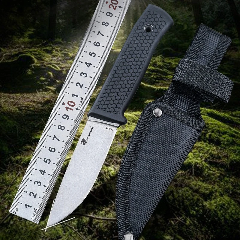

High Hardness Folding Portable With Wooden Handle, Multi-purpose Camping Survival Stainless Steel Knife High Hardness Folding
