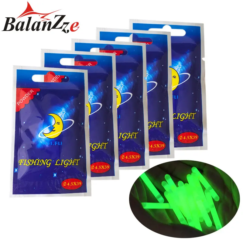 10/20Pcs 4.5*39mm Night Fishing Glow Lighting Stick Fluorescent Fishing Lure Floats Bobbers Chemical Luminous Light Stick