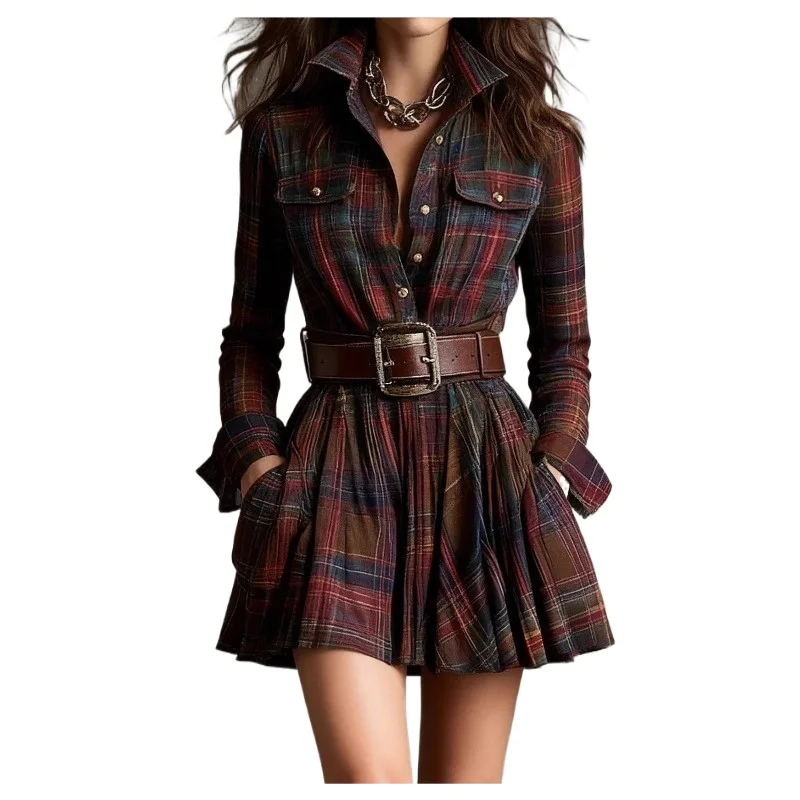 

Женское французское ретро клетчатое утягивающее платье больших размеров нестандартной формы, новое платье европейского и американского дизайна для женской моды