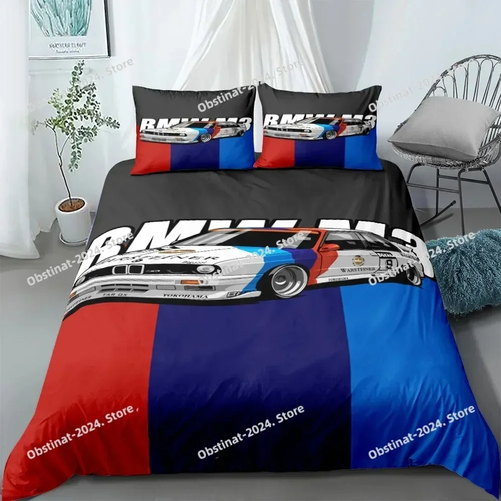 Automobile Poster Fans Printed Bed Set Duvet Cover Pillowcase Bedding Set Bed Linen Sheet Quilt Cover Full Queen King Size