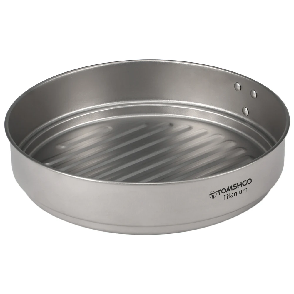 

1100ml Titanium Fry Pan Grill Frying Pan with Folding Handle for Outdoor Cooking Camping Hiking Backpacking Fry Pan