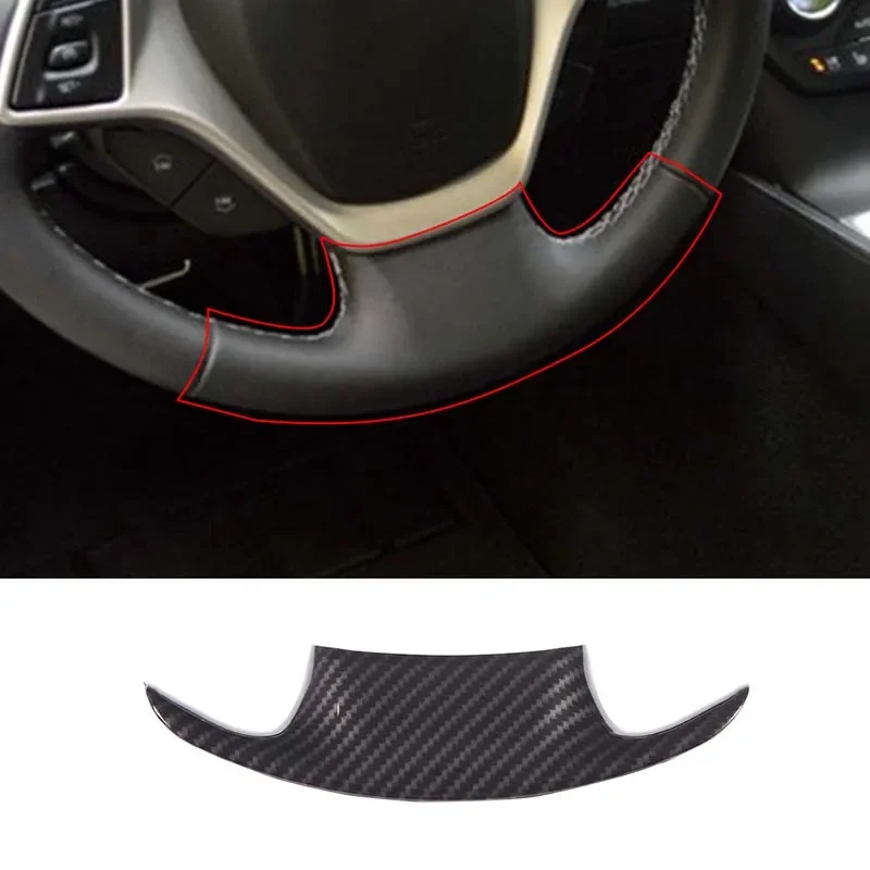

For 2014-2019 Chevrolet Corvette C7 ABS Carbon Fiber Car Styling Car Steering Wheel Subscript Cover Sticker Car Interior Parts
