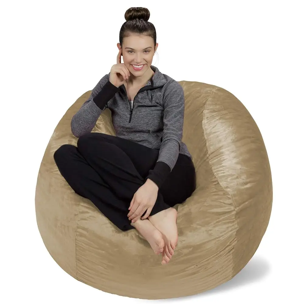 

Bean Bag Chair Cover Only, For Adults And Kids, Without Filling Comfy Fluffy Round Or Oval Beanbag Chair Cover Replacement,