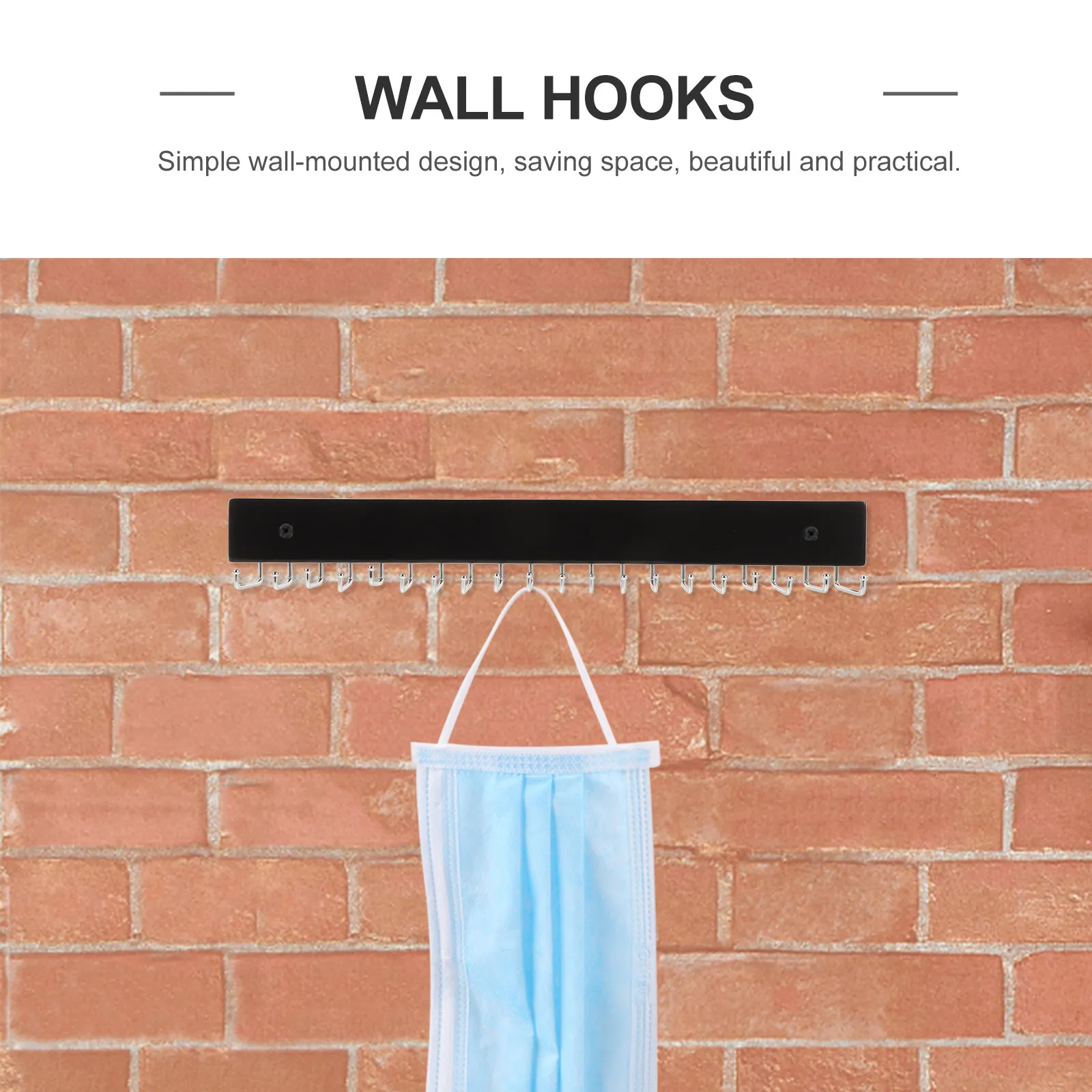 Wall Mounted Belt Hanger Tie Rack Wooden Metal Multifunctional Organizer for Indoor Wall Hanging Hook Scarf Holder