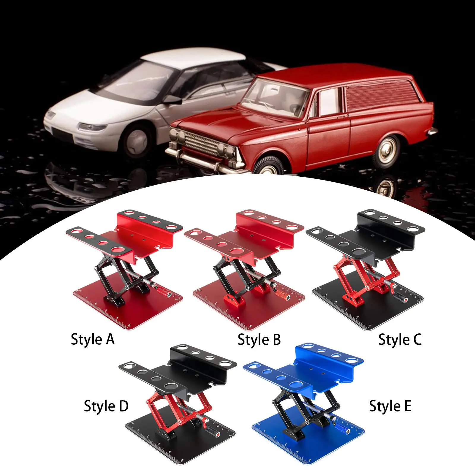 

RC Car Work Stand Multipurpose Lightweight Maintenance Stand 6cm~14cm Adjustable Height for 1/8 1/10 1/14 Vehicle Drift Car