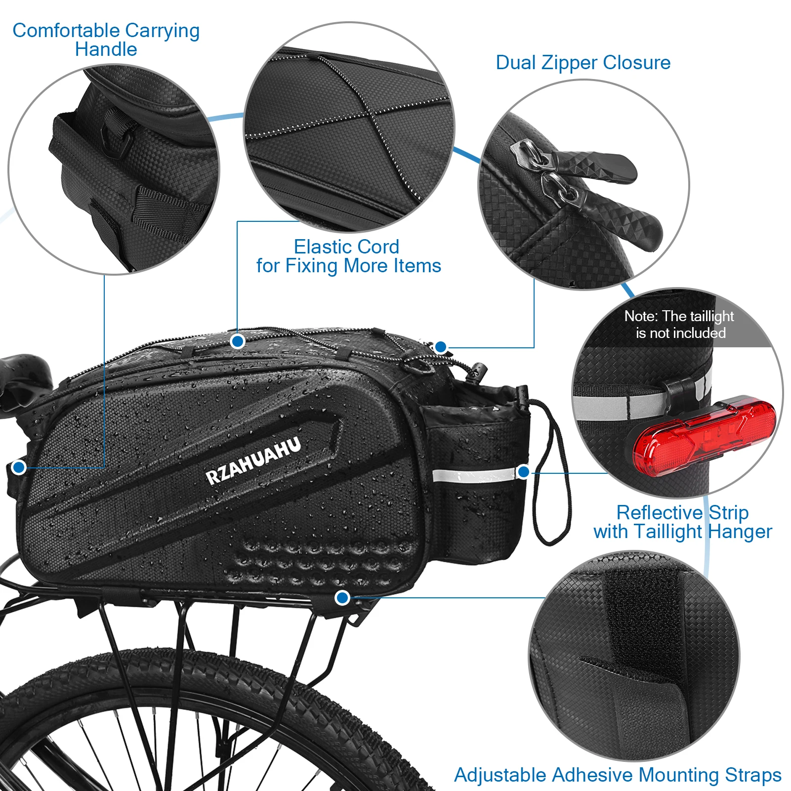 10L Multifunctional Bicycle Rear Seat Bag Waterproof Cycling Bike Rack Trunk Cargo Bag Pannier Bag Handbag Shoulder Bag