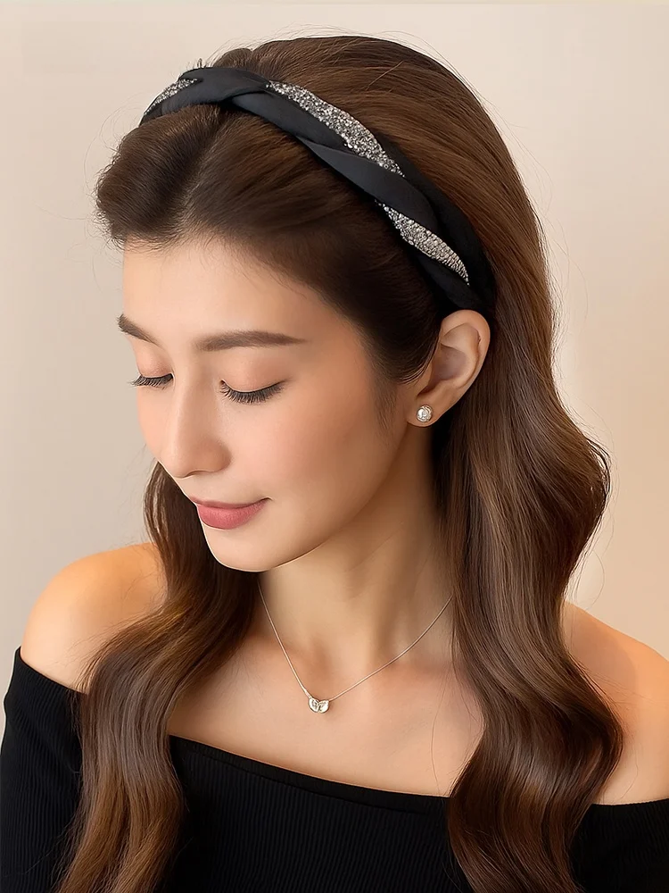 ajidou-women's-sparkling-rhinestone-hairband-high-hairline-polka-dot-series-comfortable-cotton-linen-hair-accessories