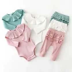 Autumn Baby Girl Clothes Sets  Cotton Fashion Newborn Baby Girl One-piece + Leggings