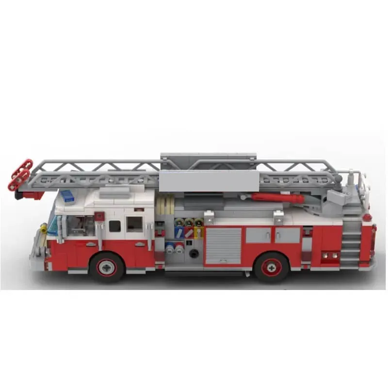 Classic Fire Truck MOC-186167 Fire Fighting Block Toy Car Model 677 Pieces Car Model Children's Educational Toys Christmas Gift