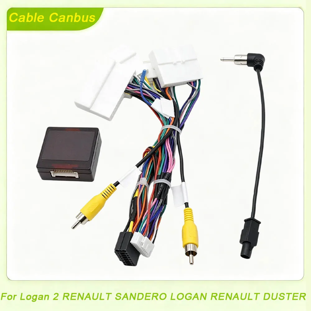 16 Pin CANBUS Wiring Harness Adapter For Renault Logan 2 Sandero Duster Car Radio Power Cable Connector