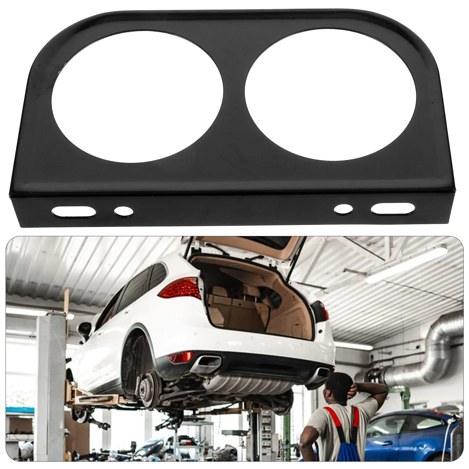 2-Hole Car Gauge Mount Holder for Exhaust Gas Temp Voltage Gauges Dashboard Instrument Panel Automotive Meter Mount Kit Metal
