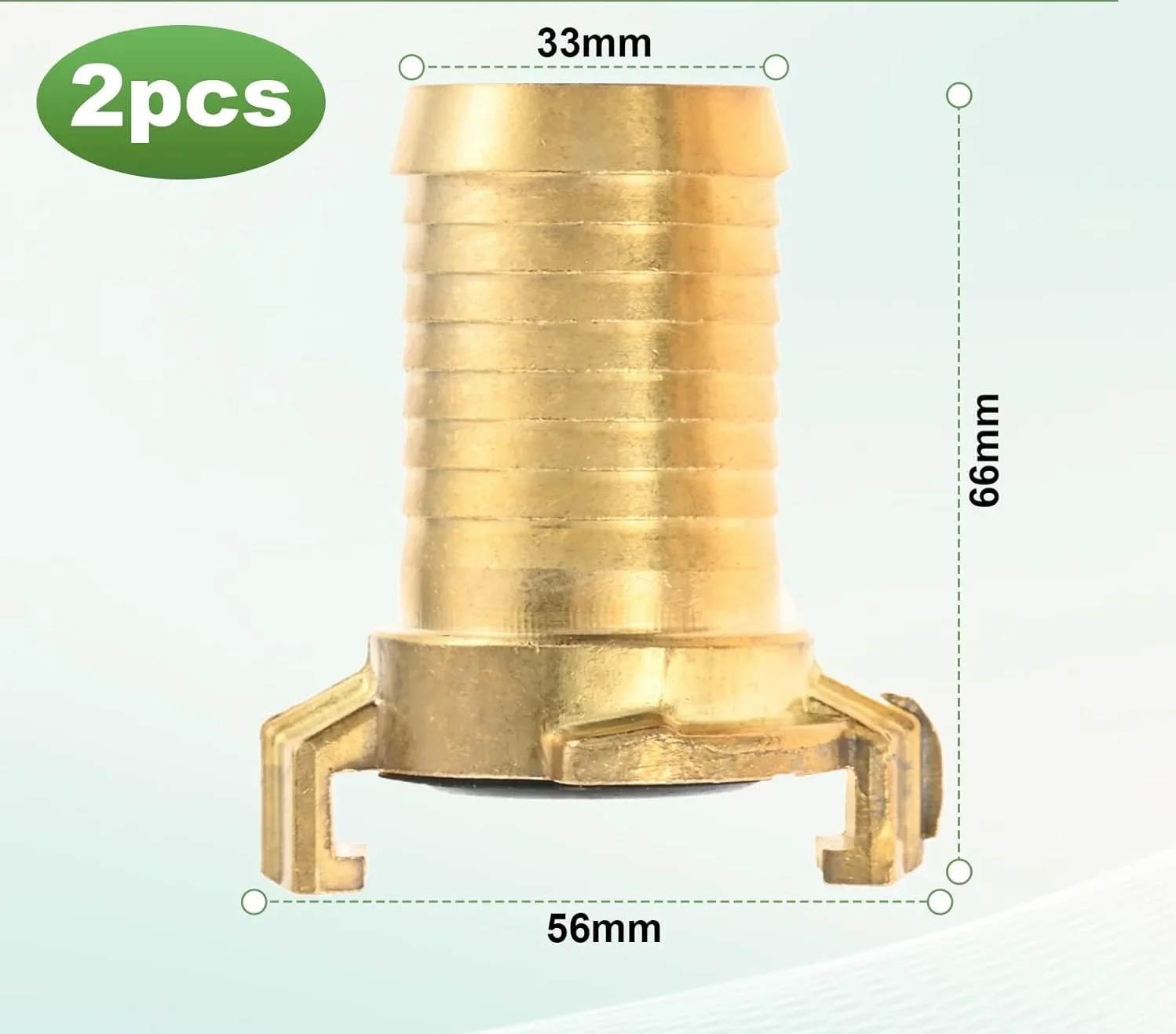 2pcs Quick Coupling 11/4 Inch (33mm) Pure Brass Quick Connect Adapter Hose Nozzle Garden Pipe Fittings Irrigation Pressure Part