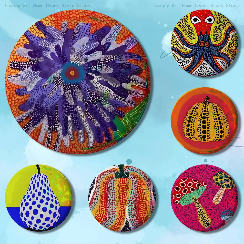 

Y-Yayoi Art K-Kusama Custom Badges 75mm 44mm 25mm Brooch Backpack Hat Enamel Pins Accessories Toys Gifts