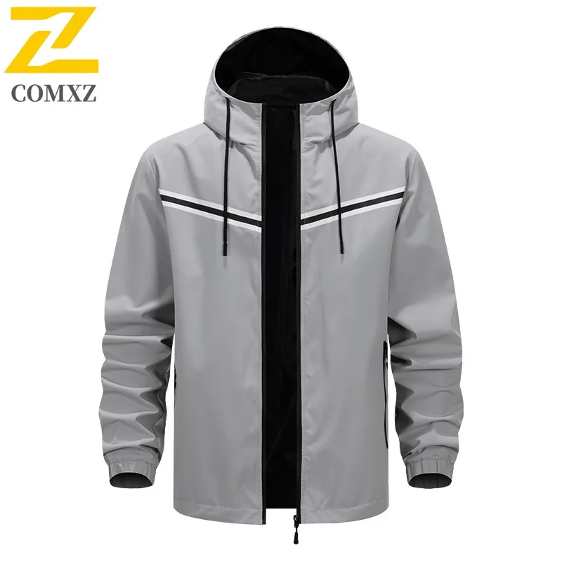 

COMXZ Спортивная мужская куртка на открытом воздухе, свободная мультимотоциклетная куртка, толстовка со светоотражающей полосой, повседневная весенне-осенняя ветровка