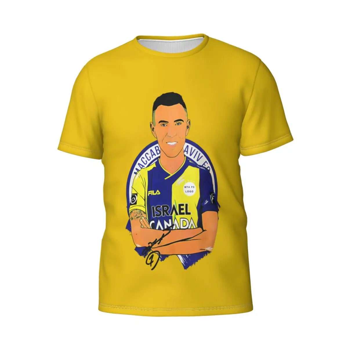 Kaos Katun Crewneck Lengan Pendek Pria Maccabi Tel Aviv Kaos Unik & Desain Keren