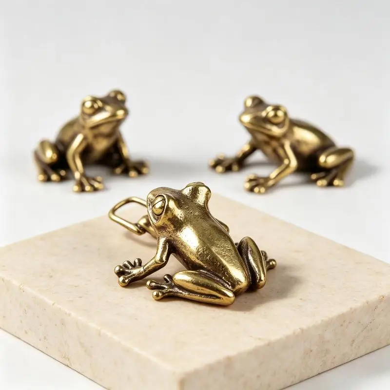 Frog Figurines Cute Miniature Collectible Statues Eco-Friendly Resin Ornament for Bookcase Bedroom Home Decor Souvenir Gift