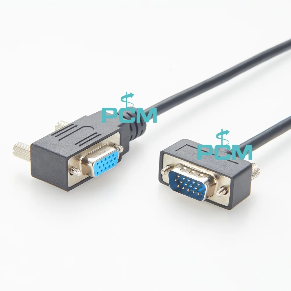 90 Degree Right Angle VGA Extension Cable SVGA 15 Pin Male to Female Video Cable for PC Computer Monitor TV Projector Display