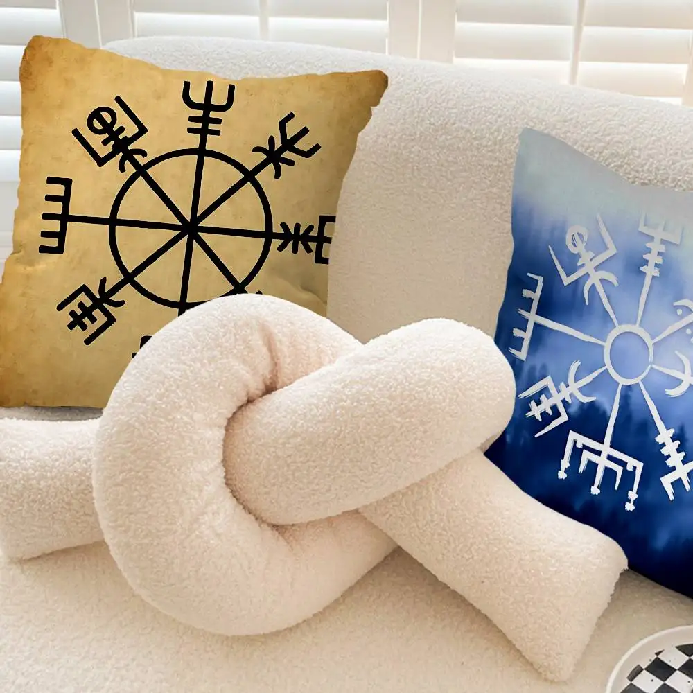 Viking Vegvisir Logo Pillowcase toon Gift Cushion Cover Bedroom Home Sofa Chair Seat Decor pillow case