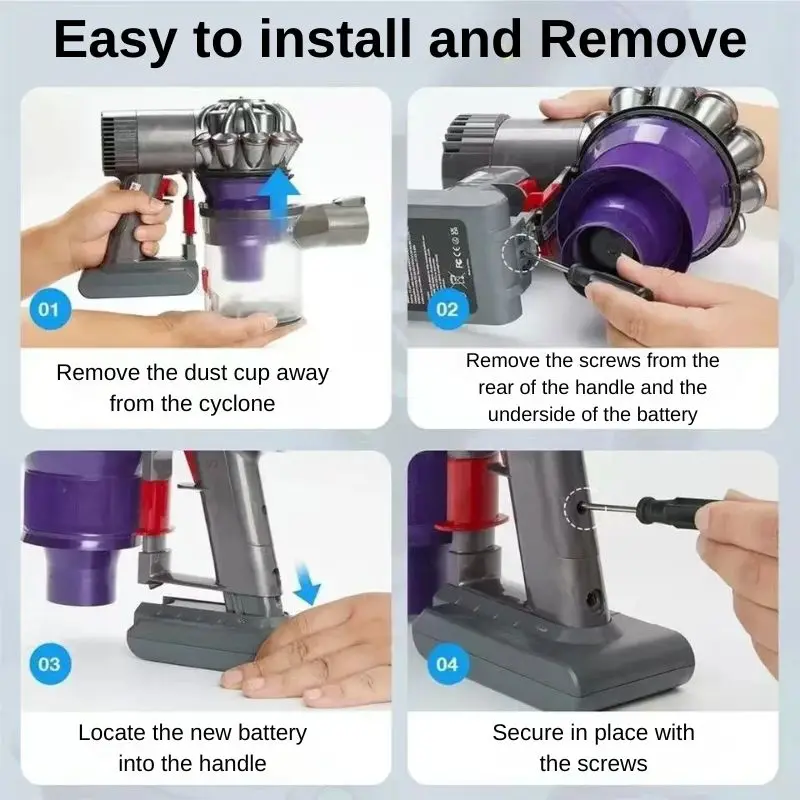 VacuumCleanerrechargeableBatteryForDysonV6V7V8V10SeriesDC58DC59DC62SV03SV05Largecapacityandlonglifespan-AliExpress