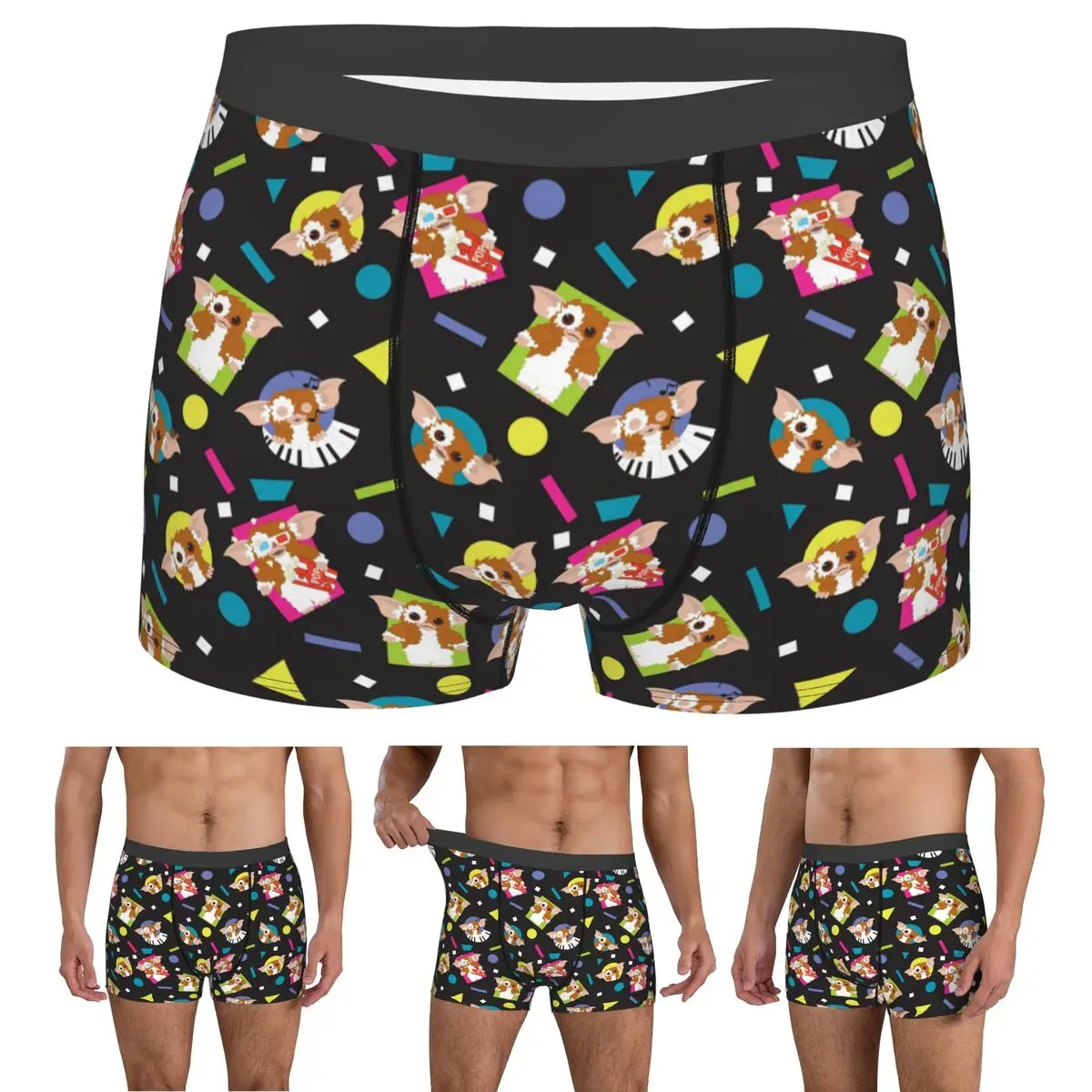 Boxer Underpants Shorts Adorable Ball Of Fun Gizmo Gremlin Panties Men's Breathable Underwear for Homme Man Boyfriend Gift