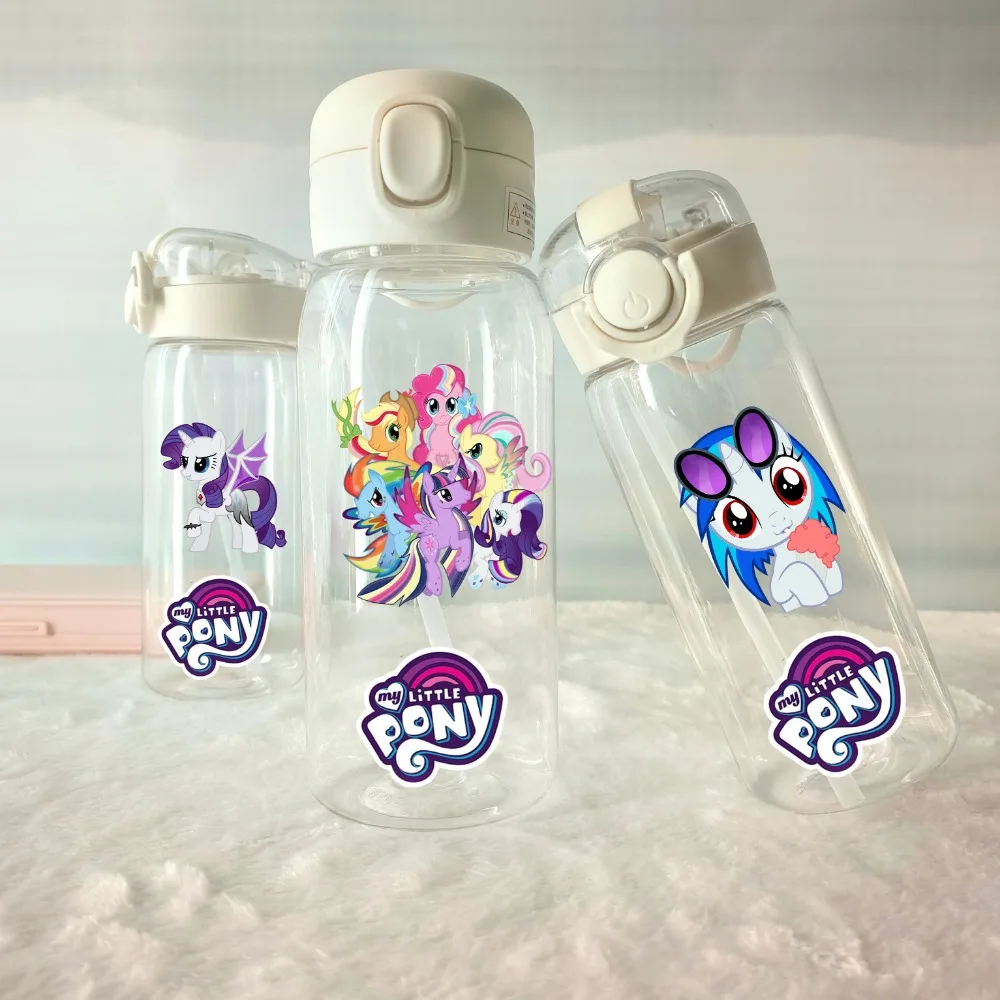 

400/600ML My Little Pony portable flip-top transparent children's water cup with straw Rainbow Dash Applejack children's gift