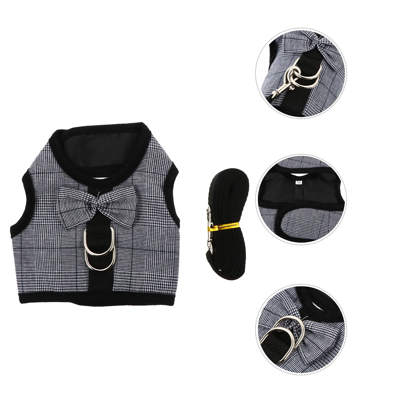 

Bunny Vest and Leash Set Small Animal Harness Leash Creative Suit for Daily Life Theme Parties Pet Supplies Bunny Stripe Harness