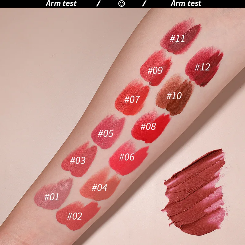 Maxfine 12 Color Double Head Matte Lipstick Moisturize Waterproof 2 in 1 Lip Makeup Large Capacity Fashion Liquid Lipstick 10.5g