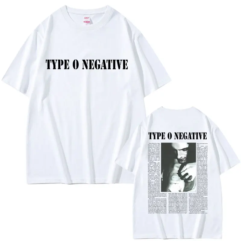 Rock Band Type O Negative Peter Steele T Shirts Men Women Vintage Metal Gothic Tshirt Male Casual Oversized Pure Cotton T-shirts