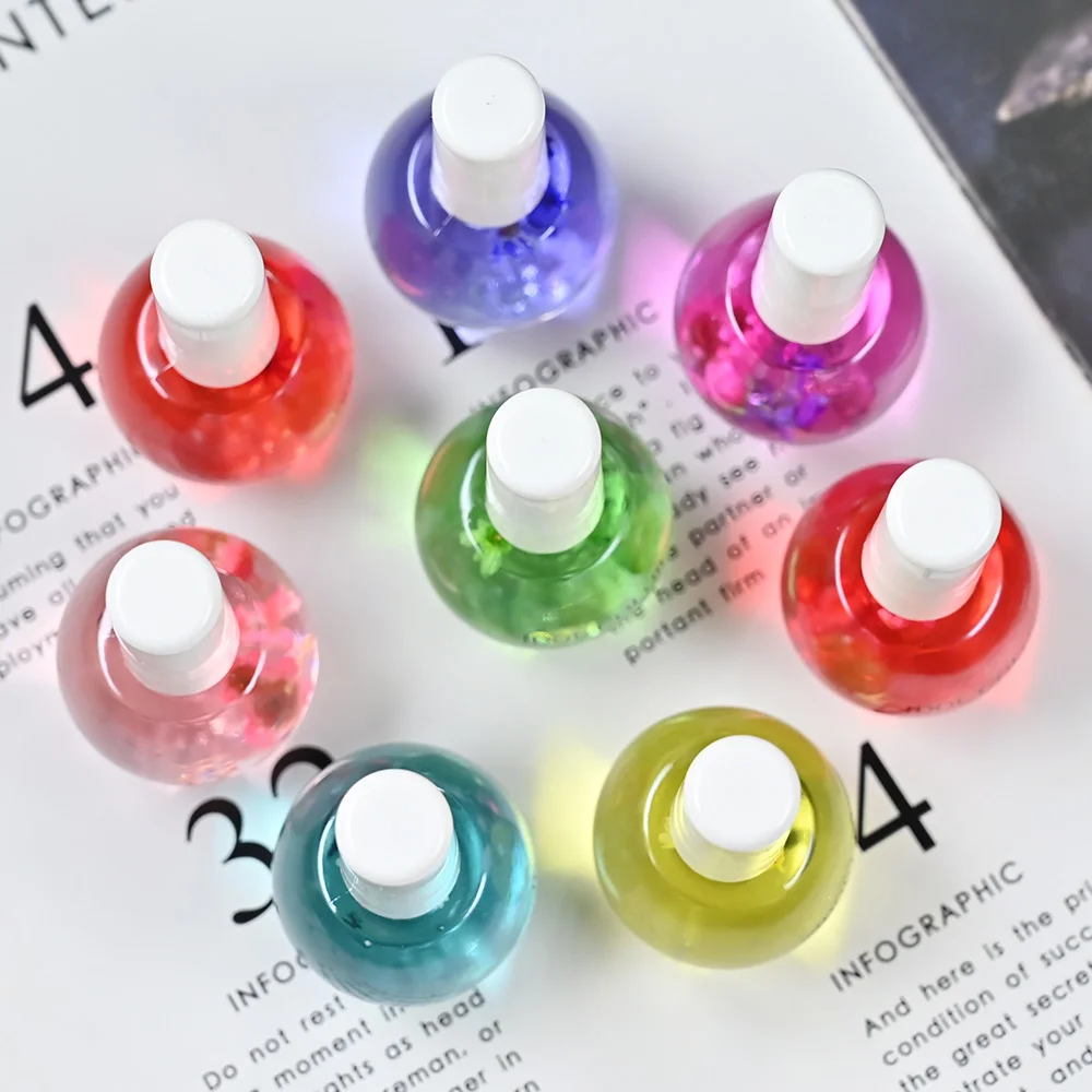 15ml Natural Flowers Planet Nail Nutrition Oil 8-Kinds Sweet  Peach/Lavender Smell Cuticle Oil With Dried Flower Revitalizer Oil