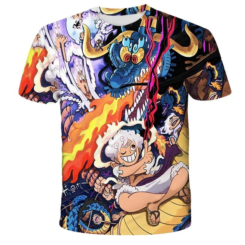 

New Summer T-Shirts Kids Anime One Piece Luffy Boys Clothing Kids Boys T-Shirts Kids Summer Short Sleeve Tops Cool T-Shirts