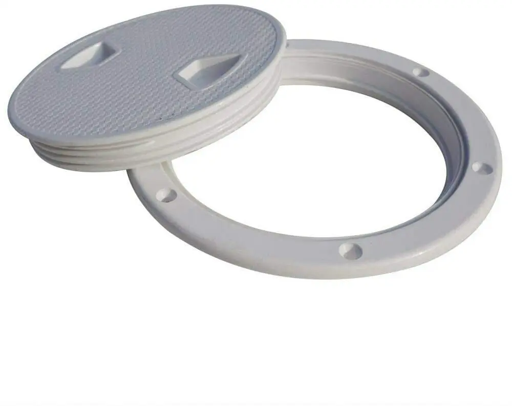 ISURE MARINE 4 Inch 6 Inch 8 Inch White Circular Non Slip Inspection Deck Plate Hatch Detachable Cover For Access Boat