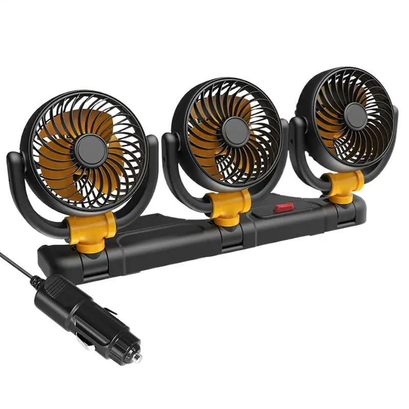 

12V Fans For Vehicles Portable 3-Head Car AC Electric Vehicle Cooling Device 360 Degrees Rotating Interior Air Conditioner For