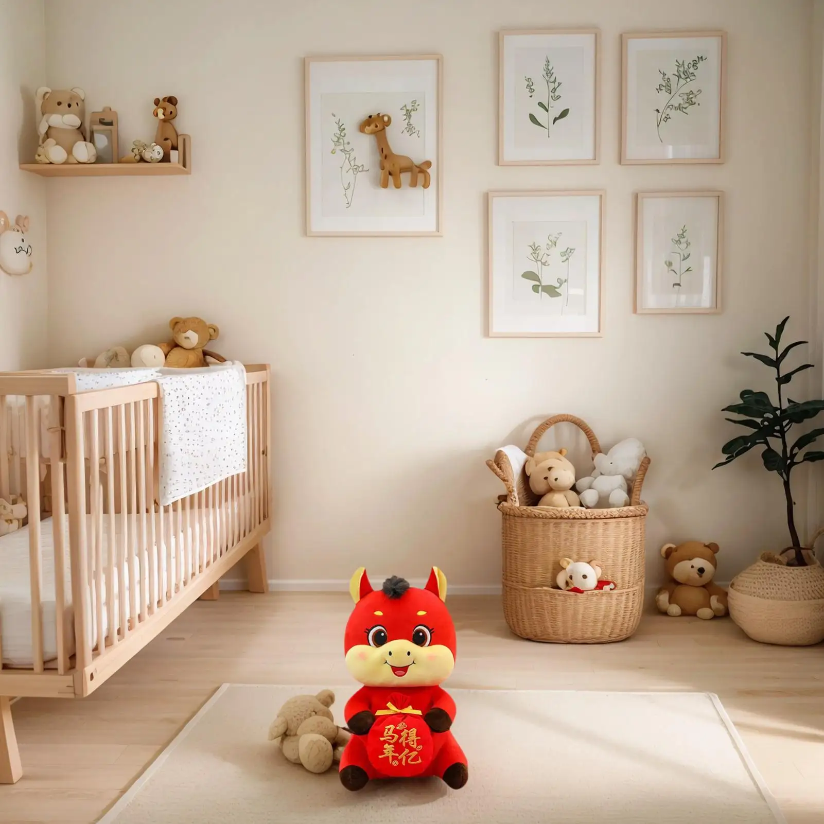 

Chinese Year Of The Horse Plush 2026 Chinese Horse Mascot Stuffed Animal Toy Blessing Souvenir For Office School College Dorm