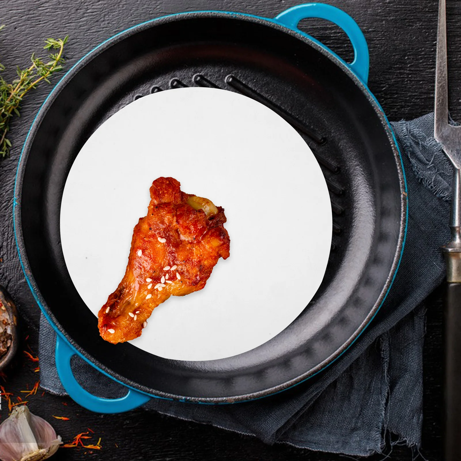 

100 pcs 9.5 Inch Round Barbecue Paper Double Sided Silicone Baking Parchment Paper Non Stick Oil Proof Waterproof For Oven Bbq