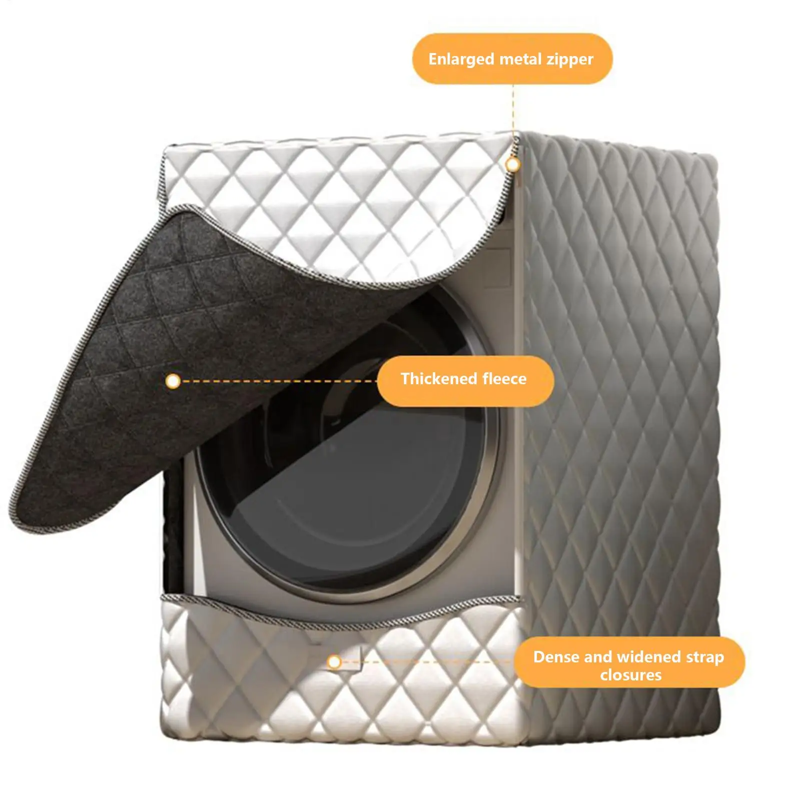 Waterproof Material Washing Machine Cover Anti-UV Coating Dustproof Design Washer Protector Cover Quilted Fabric
