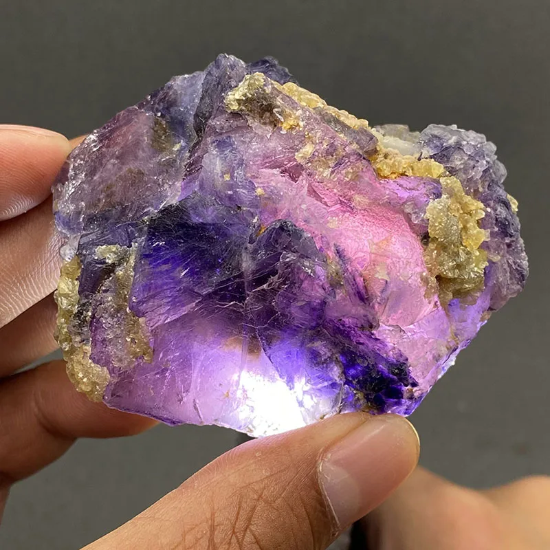 

100% натуральный фиолетовый плавленый флюоритовый минеральный образец целебного кристалла из Внутой Монголии