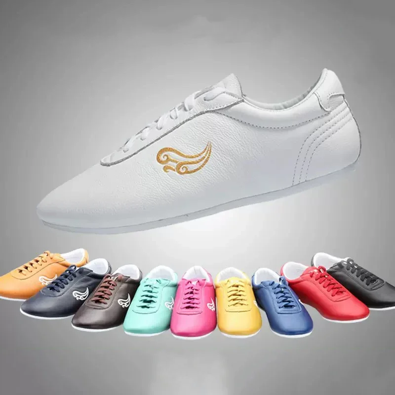 High Quality Cowhide Tai Chi Shoes Soft Genuine  Leather Kung Fu Wushu Shoes Martial Arts Sneaker