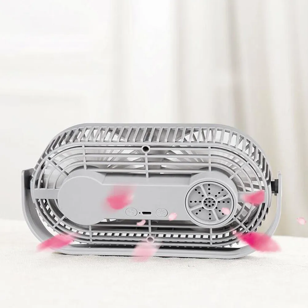 

1 шт. Двухголовочный светодиодный ночник-вентилятор, USB-перезаряжаемый, 2000 мАч, мини-настольный вентилятор, портативный настольный охлаждающий светильник для дома