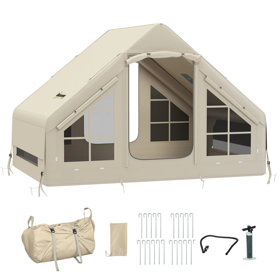 Outsunny Waterproof Inflatable Camping Tent for 4